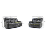 Alva Electric Recliner Sofa Grey 3+2 Set (7021289439296)