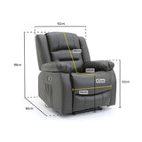 Alva Electric Recliner Sofa Grey Armchair (7021288783936)