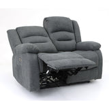 Alva Electric Recliner Sofa Grey Fabric 2 Seater (7021289668672)