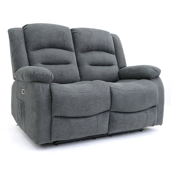 Alva Electric Recliner Sofa Grey Fabric 2 Seater (7021289668672)