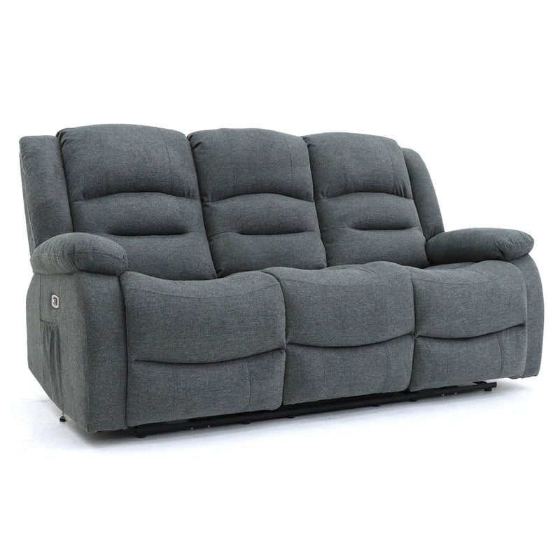 Alva Electric Recliner Sofa Grey Fabric 3 Seater (7021289766976)