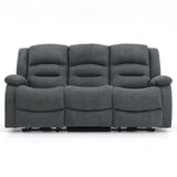 Alva Electric Recliner Sofa Grey Fabric 3 Seater (7021289766976)