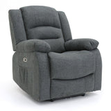 Alva Electric Recliner Sofa Grey Fabric Armchair (7021289996352)