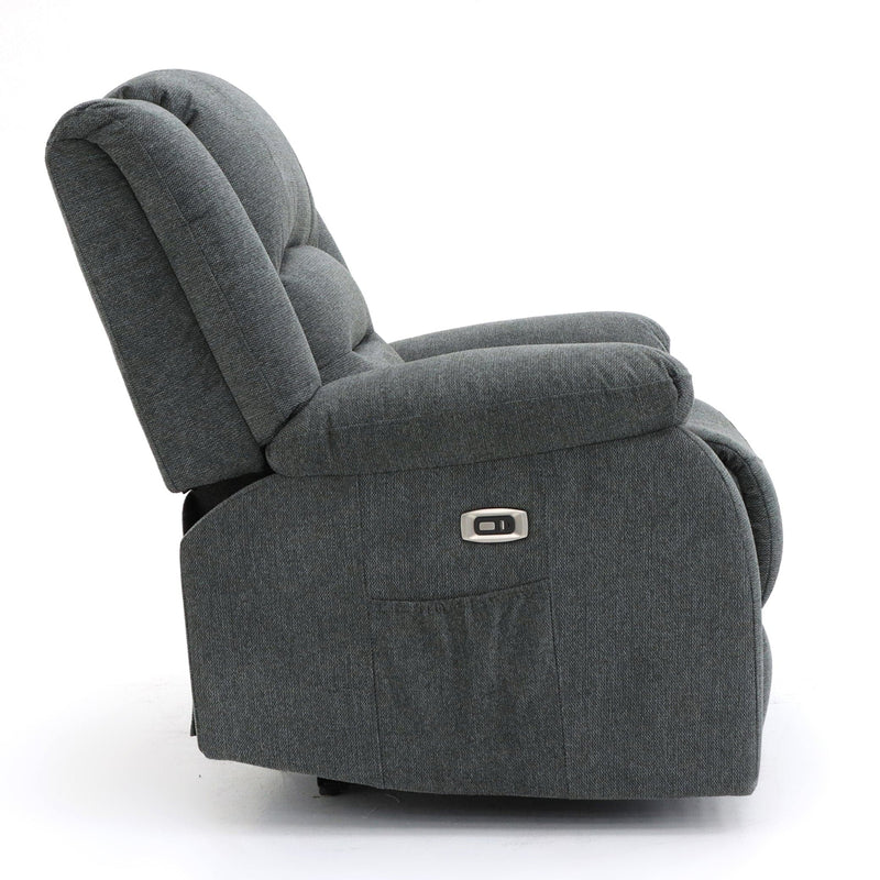 Alva Electric Recliner Sofa Grey Fabric 2 Seater (7021289668672)