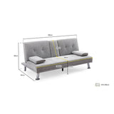 Aspen Sofa Bed Light Grey 3 Seater (7021622820928)