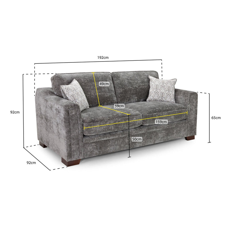 Astrid Sofa Grey 3 Seater (7021596901440)