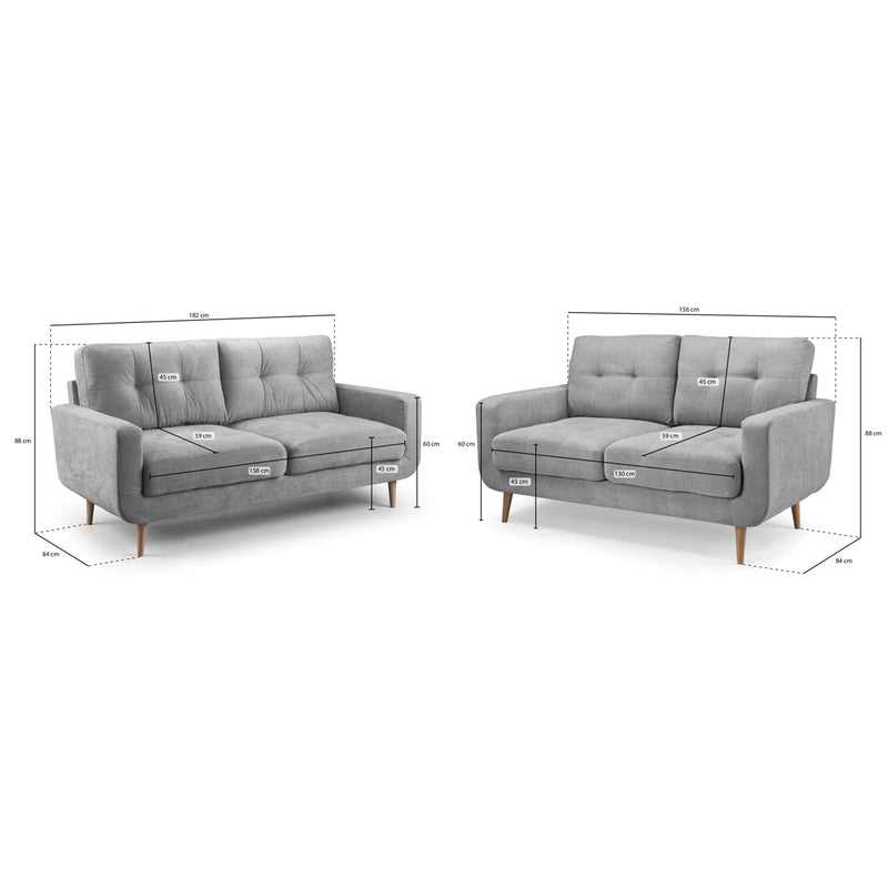 Aurora Sofa Grey 3+2 Set (7021695434816)