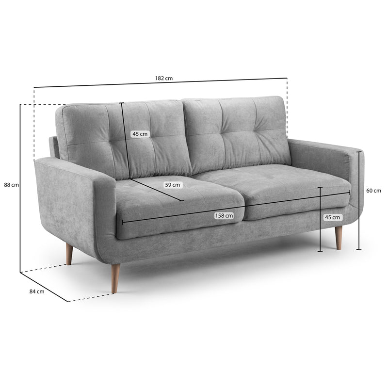 Aurora Sofa Grey 3 Seater (7021695631424)