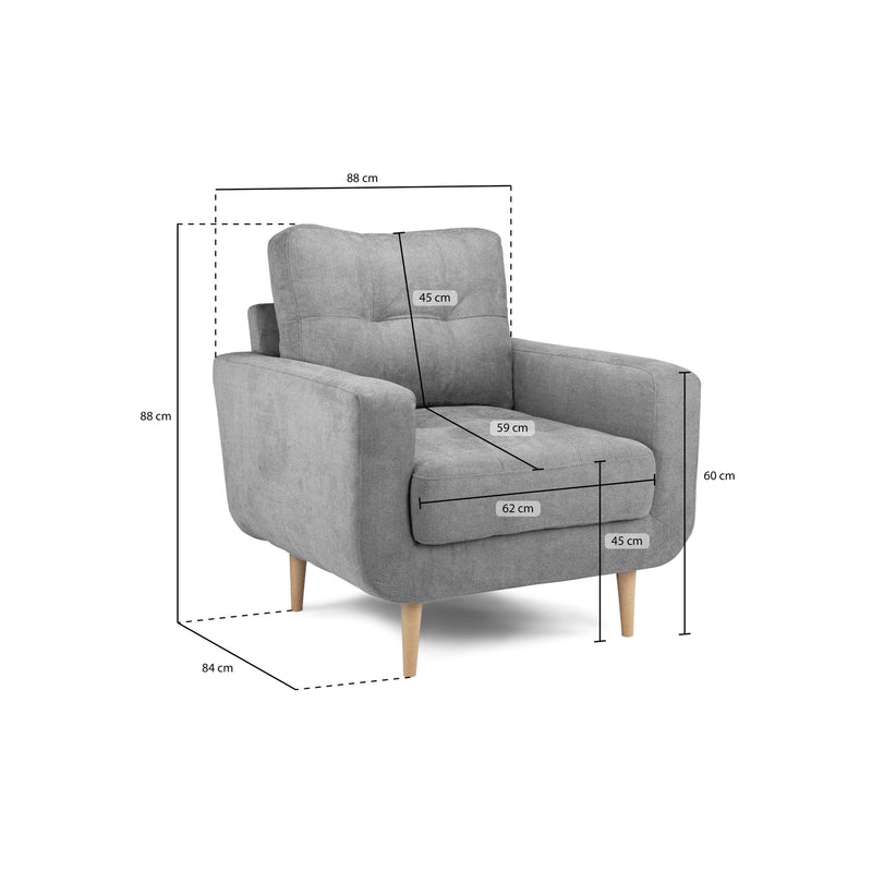 Aurora Sofa Grey Armchair (7021694091328)