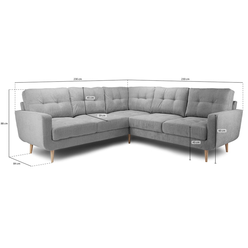 Aurora Sofa Grey Large Corner (7021694877760)