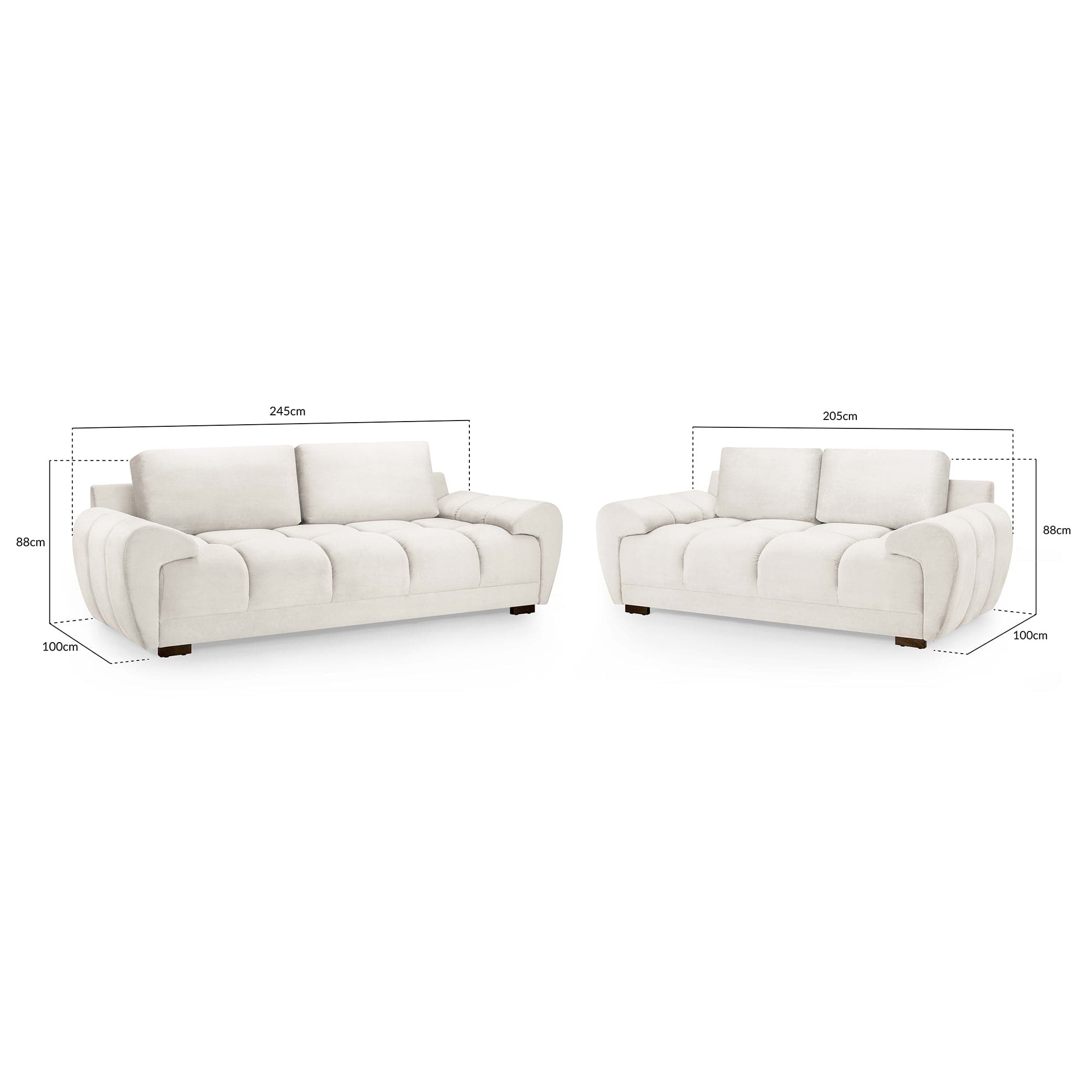 Azzuro Sofa Cream 3+2 Set (7021853573184)