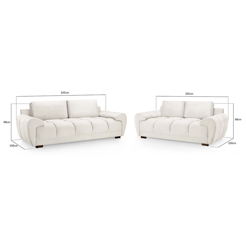 Azzuro Sofa Cream 3+2 Set (7021853573184)