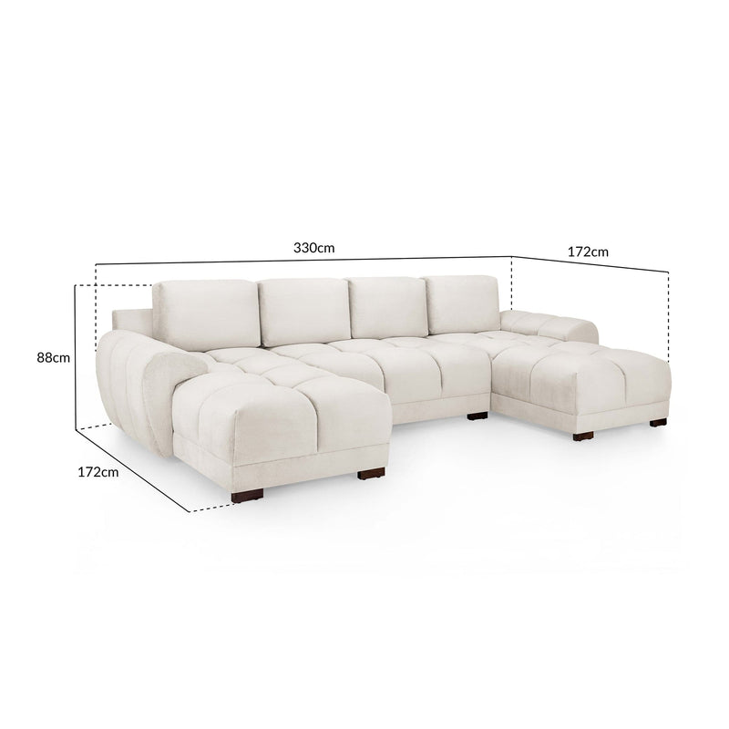 Azzuro Sofa Cream U Shape Corner (7021959446592)