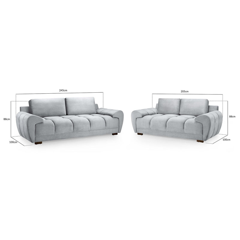 Azzuro Sofa Grey 3+2 Set (7021957611584)