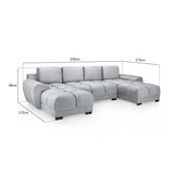 Azzuro Sofa Grey U Shape Corner (7021959839808)