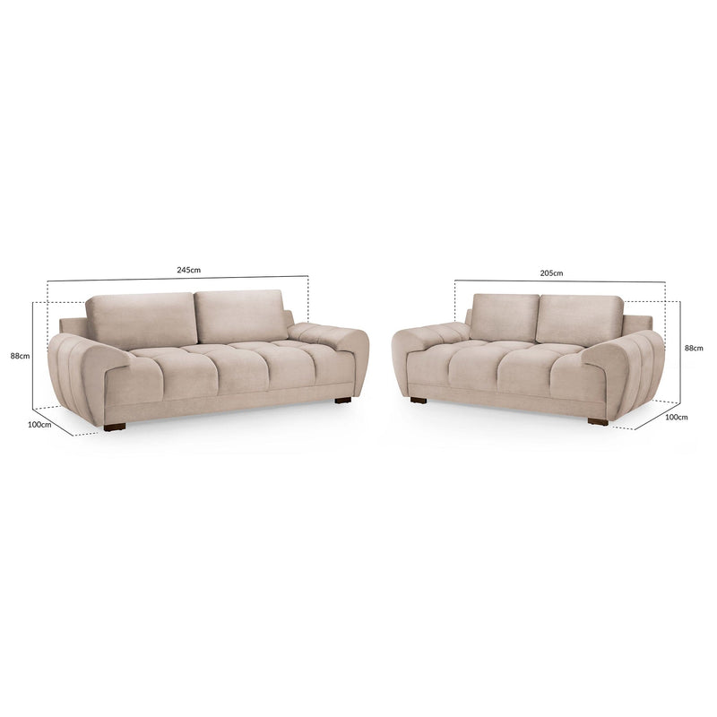 Azzuro Sofa Mocha 3+2 Set (7021957349440)