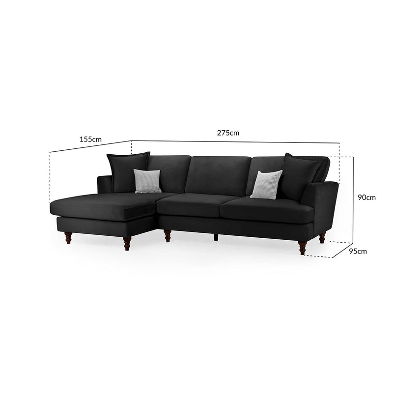 Bari Sofa Black Left Hand Facing Corner (7022819901504)