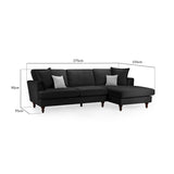 Bari Sofa Black Right Hand Facing Corner (7022821146688)