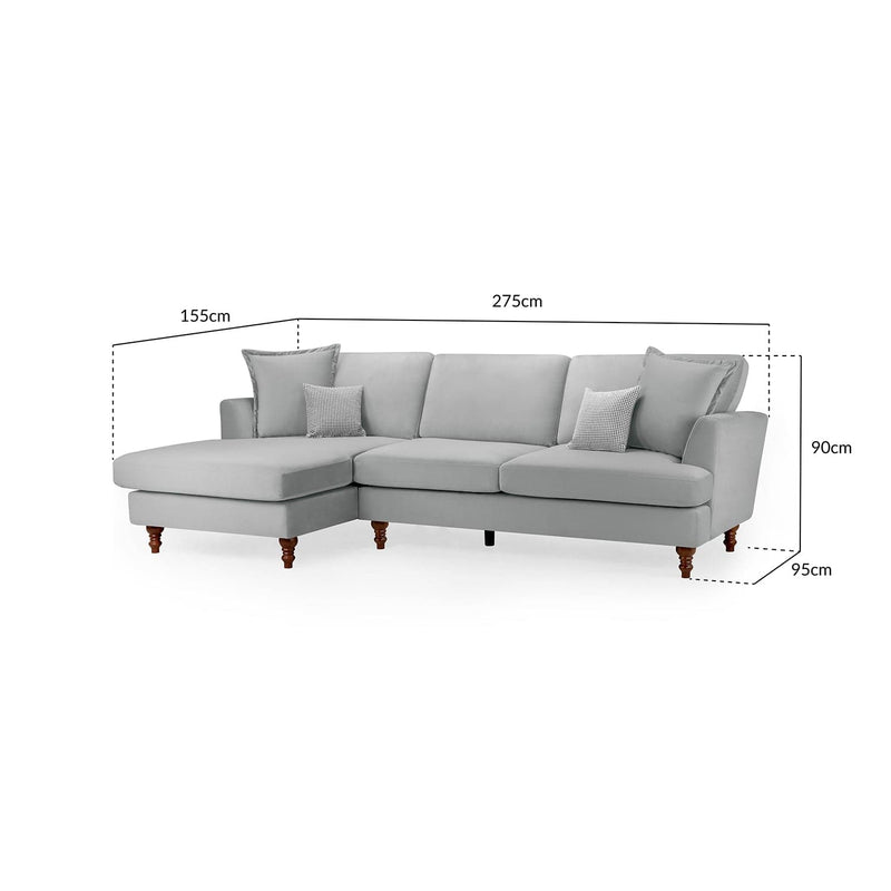 Bari Sofa Grey Left Hand Facing Corner (7022198030400)