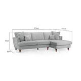 Bari Sofa Grey Right Hand Facing Corner (7022201405504)