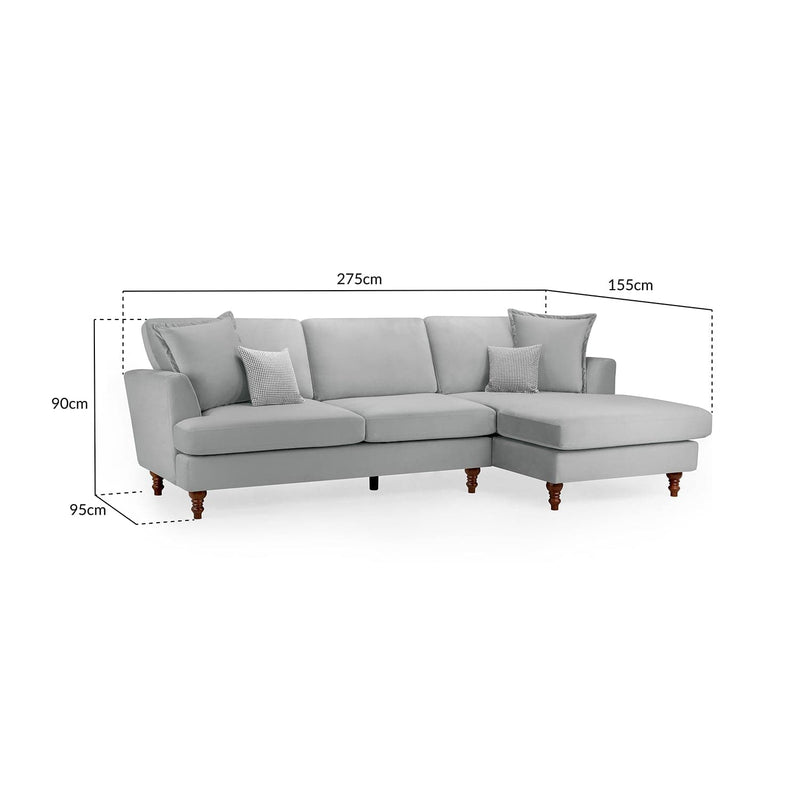 Bari Sofa Grey Right Hand Facing Corner (7022201405504)