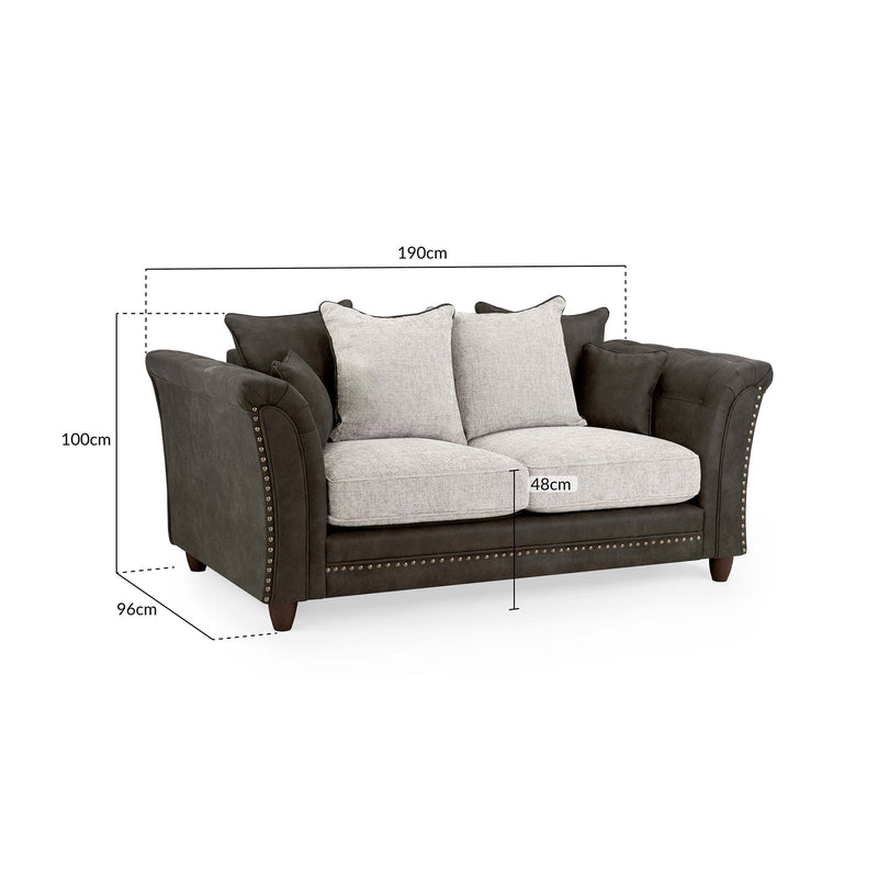 Bella Sofa Grey 2 Seater (7022298398784)