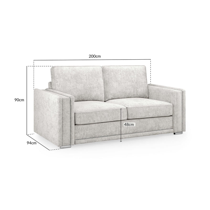 Bentley Fullback Sofa Silver 3 Seater (7022329167936)