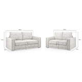 Bentley Fullback Sofa Silver 3+2 Set (7022323925056)