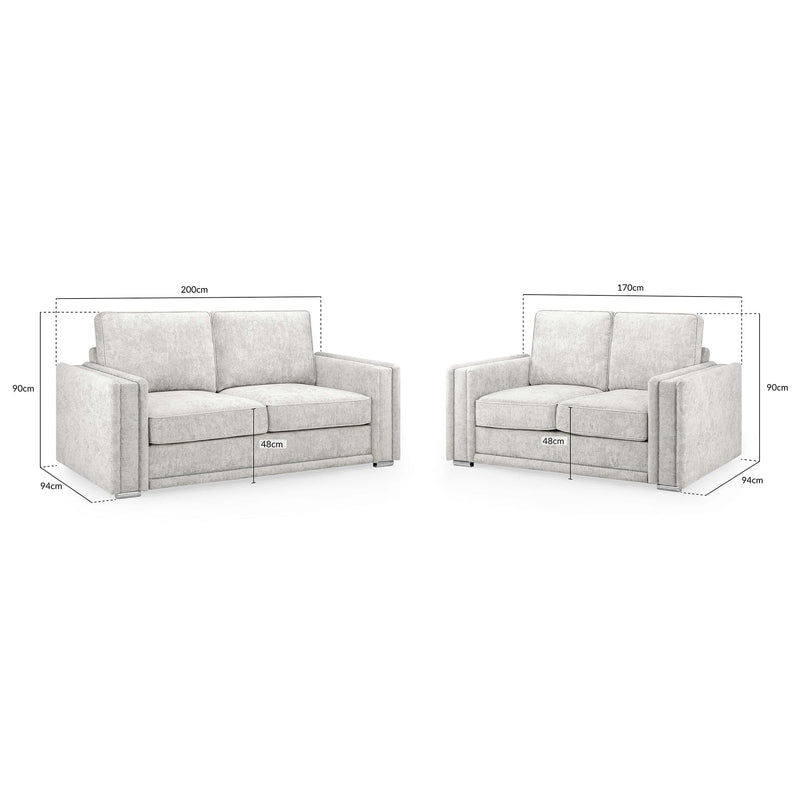 Bentley Fullback Sofa Silver 3+2 Set (7022323925056)