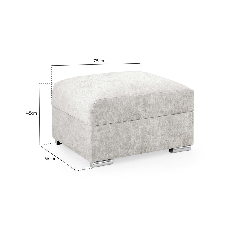 Bentley Fullback Sofa Silver Footstool (7022339293248)