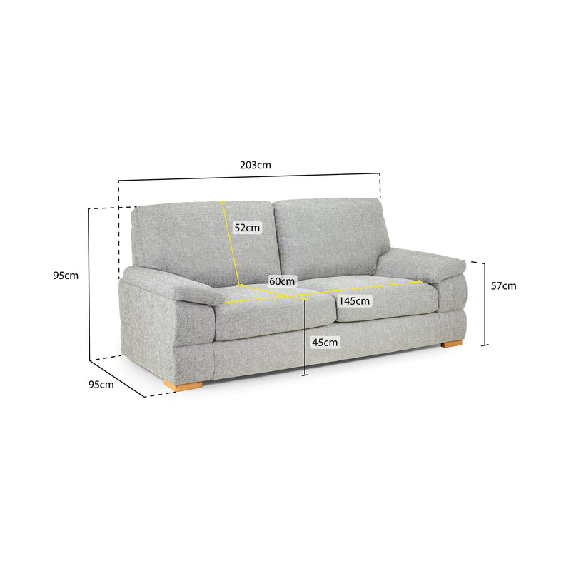 Bento Sofa Silver 3 Seater (7022801682496)