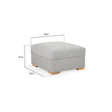 Bento Sofa Silver Footstool (7022806925376)