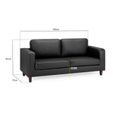 Box Sofa Black 3 Seater (7023067463744)