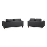 Box Sofa Black 3+2 Set (7023068577856)