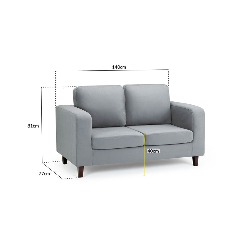 Box Sofa Grey 2 Seater (7023069790272)