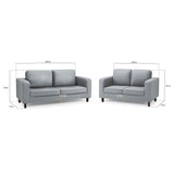 Box Sofa Grey 3+2 Set (7023071592512)