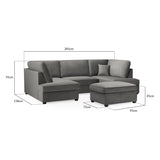 Carnaby Sofa Plush Grey U Shape Corner (7022928986176)