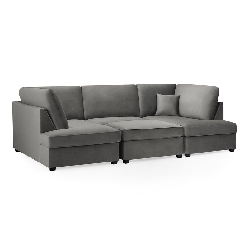 Carnaby Sofa Plush Grey U Shape Corner (7022928986176)