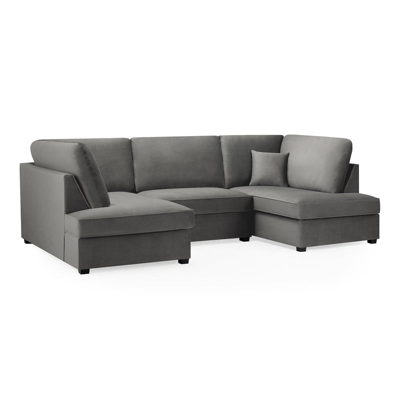 Carnaby Sofa Plush Grey U Shape Corner (7022928986176)