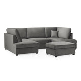 Carnaby Sofa Plush Grey U Shape Corner (7022928986176)