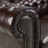 Chesterfield Sofa Antique Brown 3+2 Set (7023079784512)