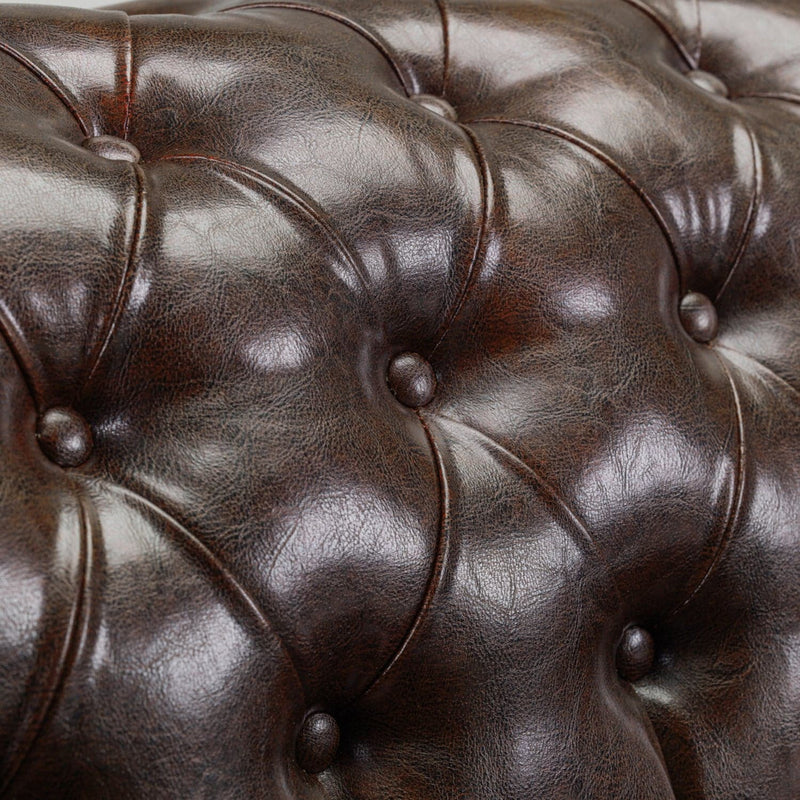 Chesterfield Sofa Antique Brown 2 Seater (7023085649984)