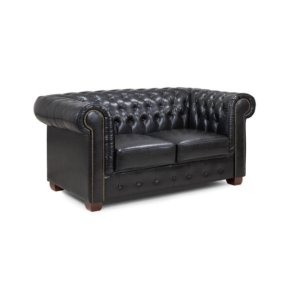 Chesterfield Sofa Black 2 Seater (7023098527808)