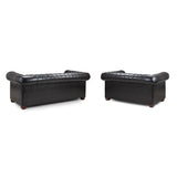 Chesterfield Sofa Black 3+2 Set (7023096299584)