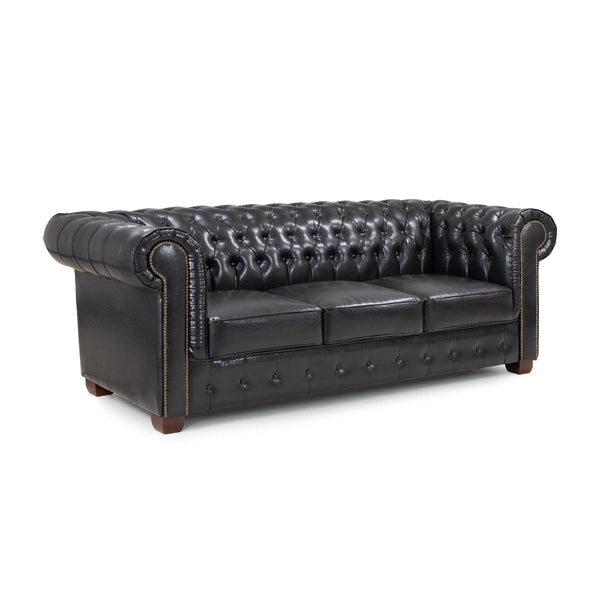 Chesterfield Sofa Black 3 Seater (7023097217088)