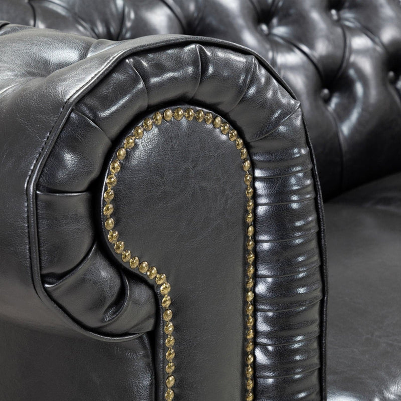 Chesterfield Sofa Black 3 Seater (7023097217088)