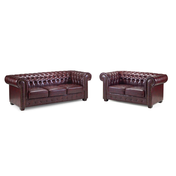 Chesterfield Sofa Oxblood Red 3+2 Set (7023090106432)