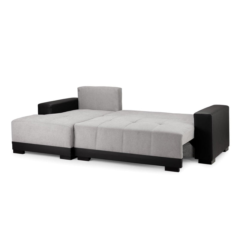 Cimiano Sofabed Black/Grey Left Hand Facing Corner (7023057666112)