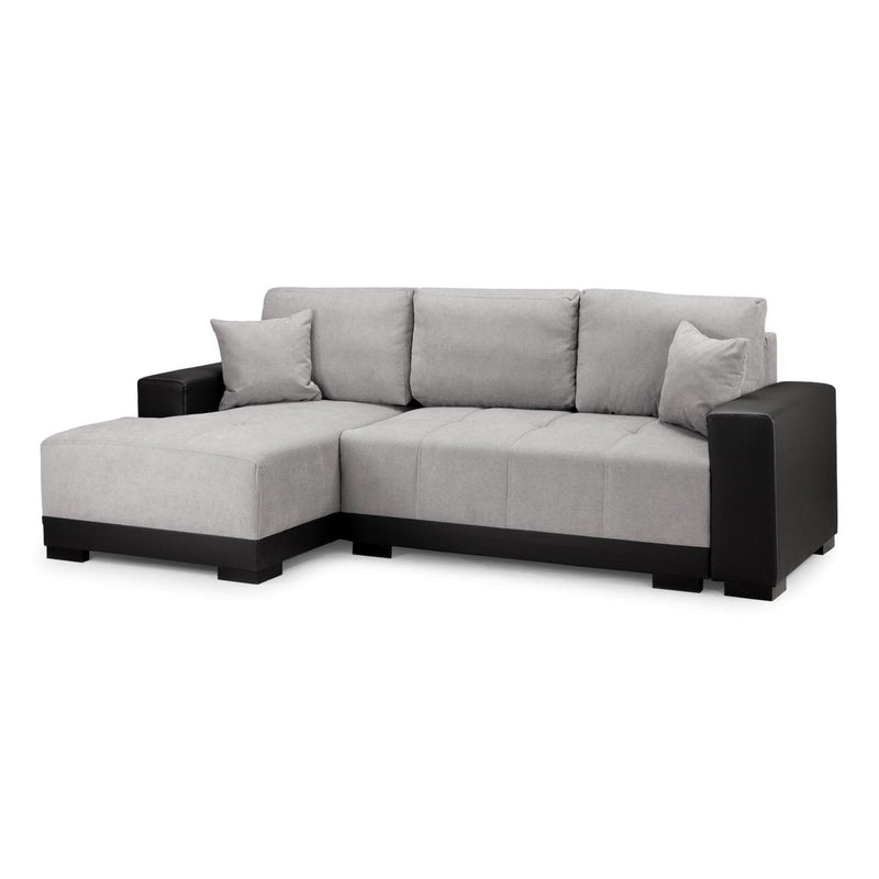 Cimiano Sofabed Black/Grey Left Hand Facing Corner (7023057666112)