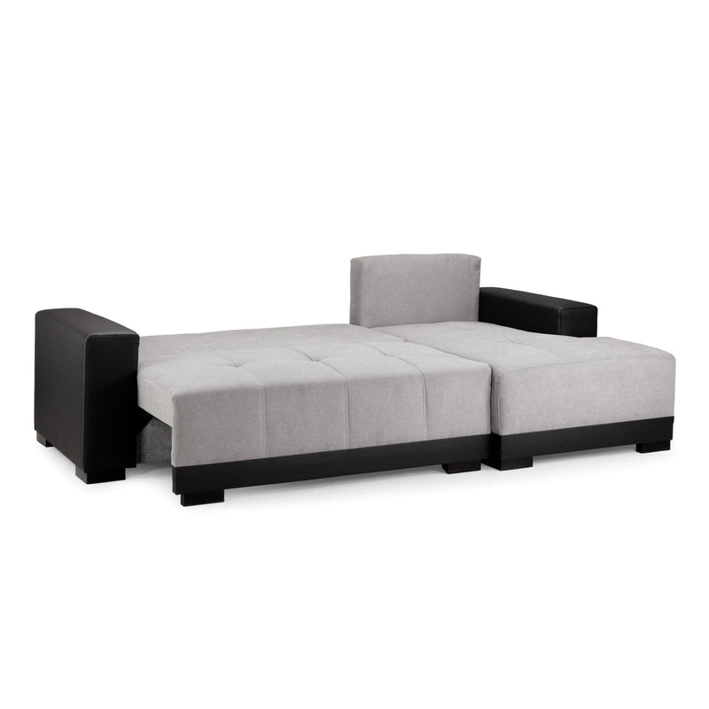 Cimiano Sofabed Black/Grey Right Hand Facing Corner (7023063728192)